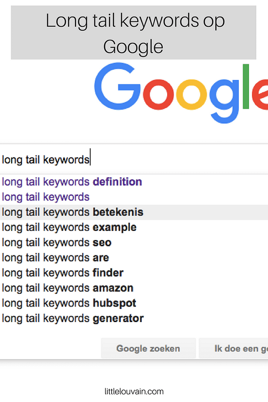 Long tail zoekwoorden vinden op google